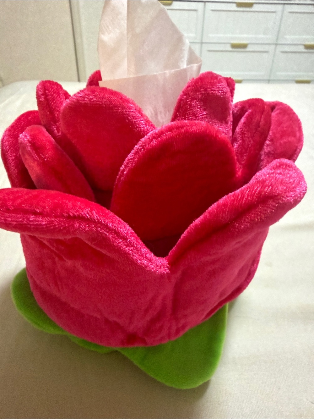 Plush Pink Flower Tissue Holder - Kids Accessories
